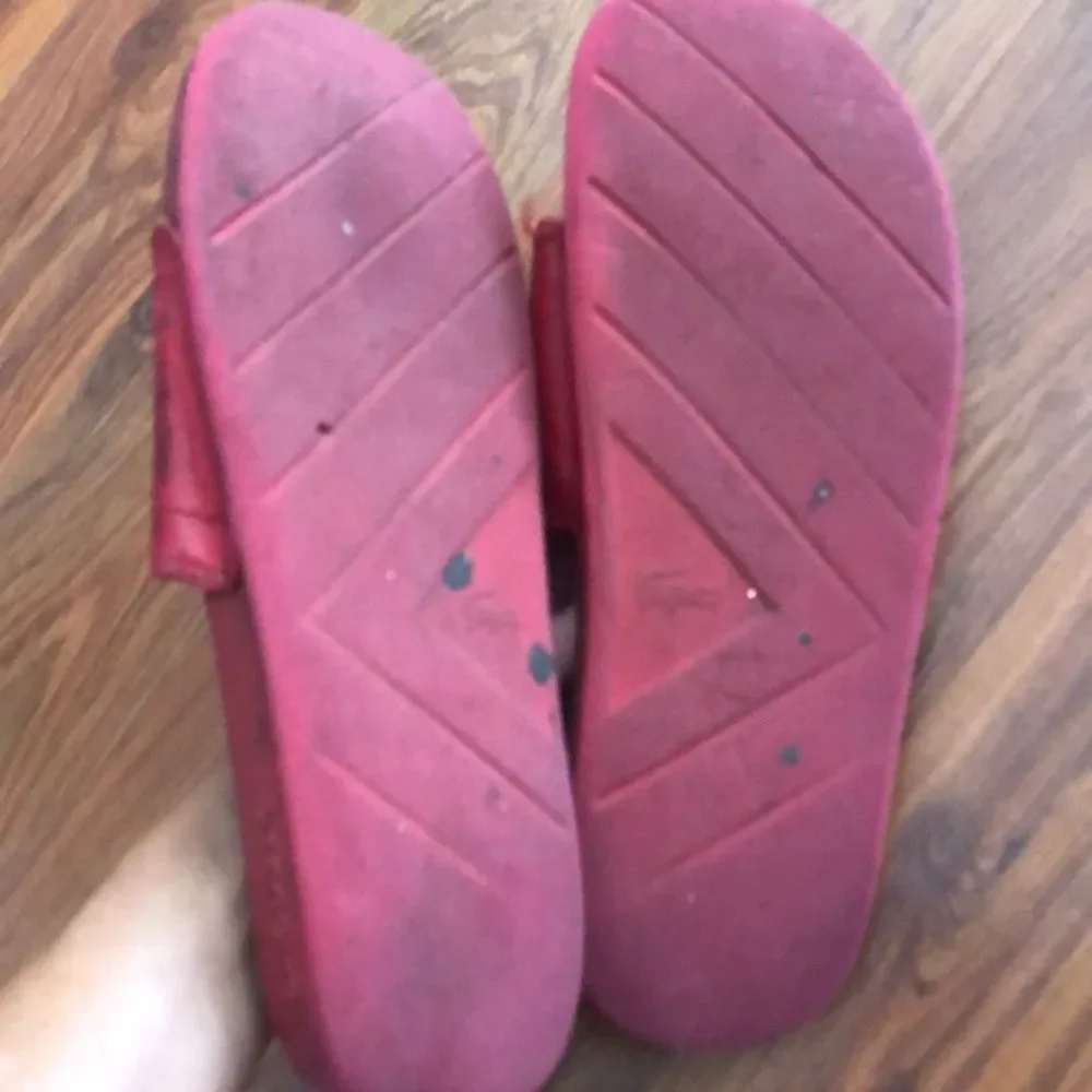 Men’s Red Lacoste slides size 8